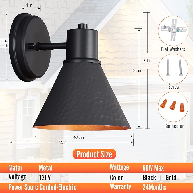 2 Pack Outdoor Wall Sconces - Image 3