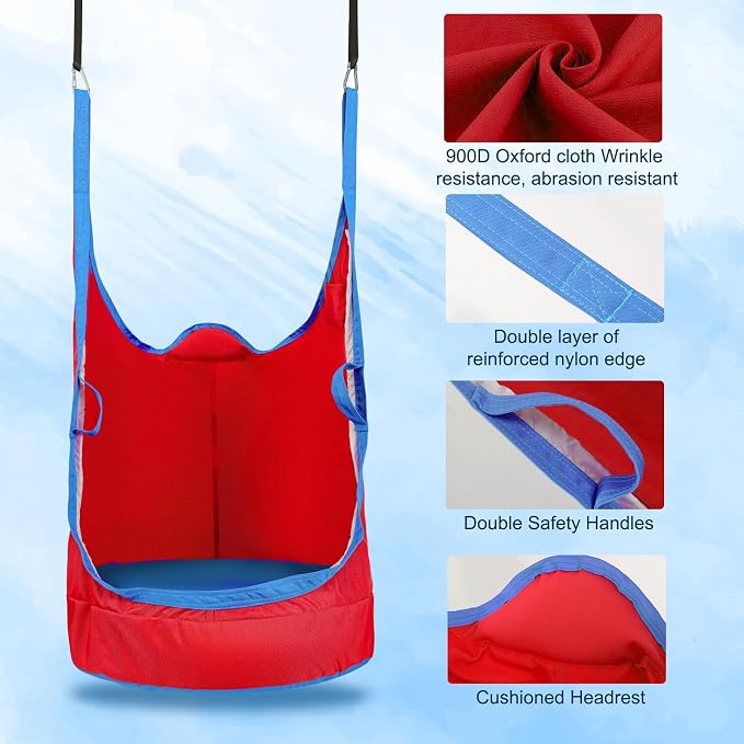 Upgraded Kids Pod Swing Chair, Child Hanging Hammock Chair, 900D Oxford Cloth - Image 6