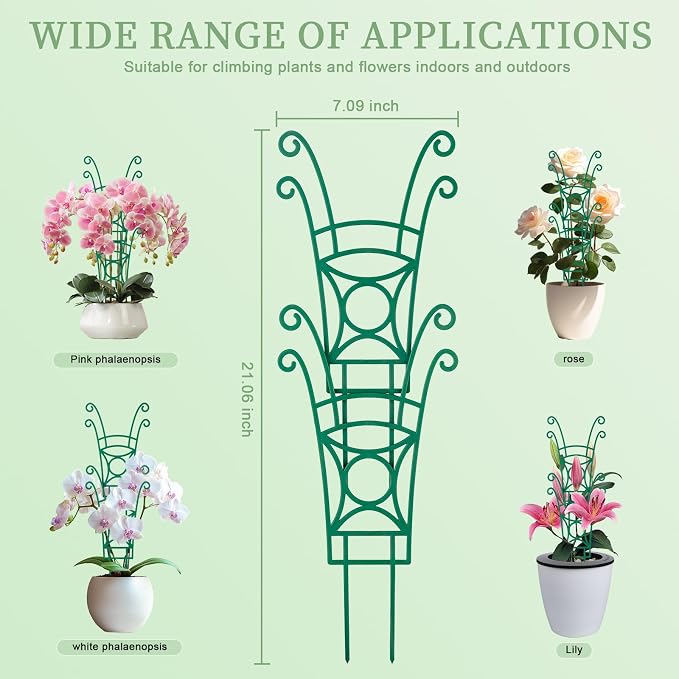 4 Pack Stackable Plant Trellis for Climbing Plants, Indoor/Outdoor Garden - Image 2