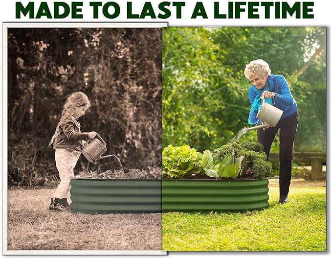 Plant & Plot Galvanized Raised Garden Beds Outdoor // 4×2×1 ft Planter Raised - Image 3