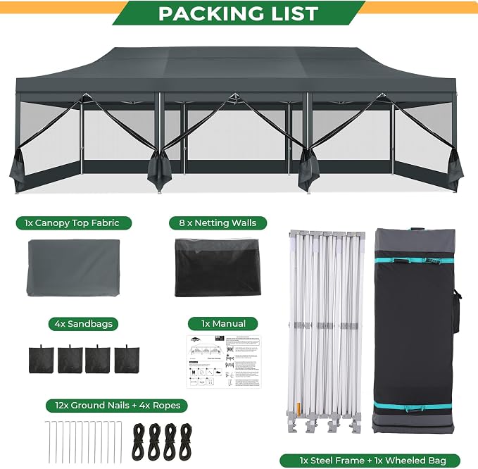 COBIZI 10x30 Heavy Duty Pop Up Canopy Tent - Image 8