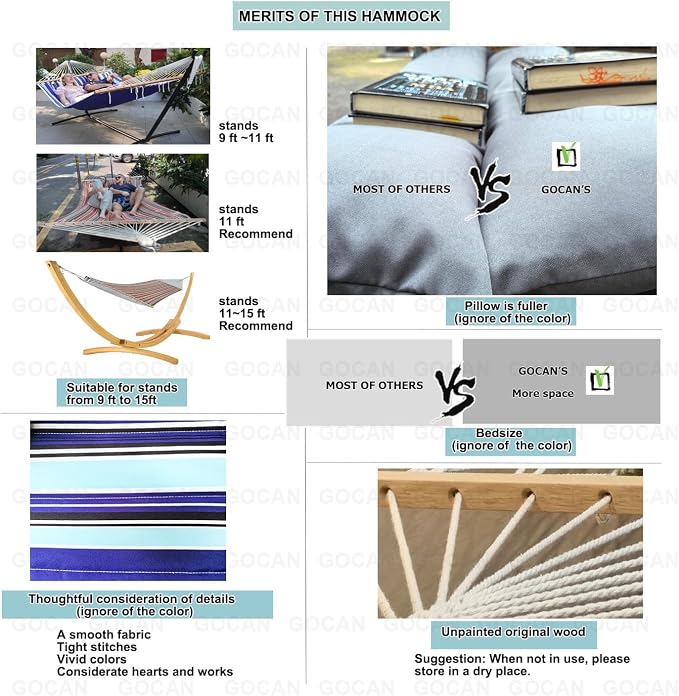 Quilted Fabric Double Hammock Won't flip - Image 8