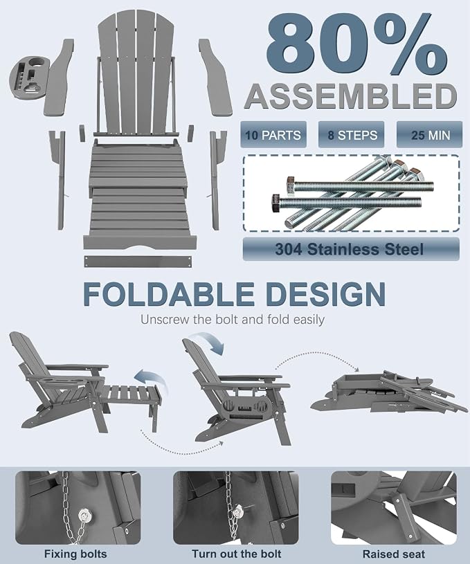 Adjustable Adirondack Chair - Image 7