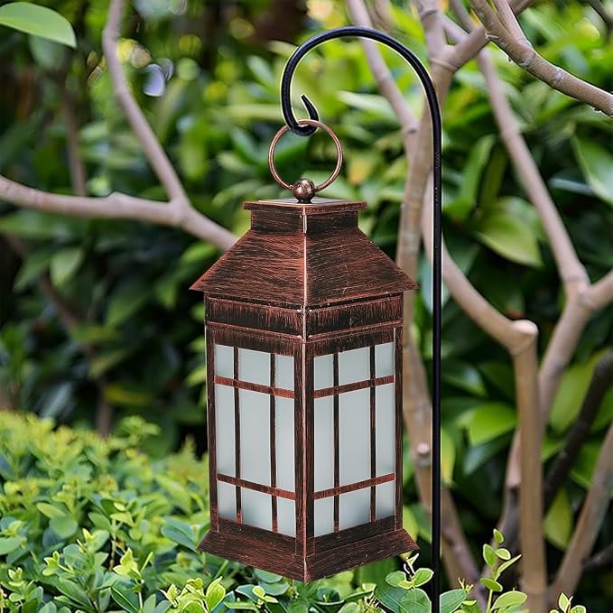 18" Glass Solar Lanterns Outdoor Waterproof, Large Solar Flickering Flame - Image 2