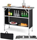 COSTWAY Folding Picnic Camping Table, Portable Lightweight Aluminum Table by COSTWAY