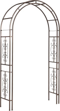 Plow & Hearth Arch Metal Outdoor Garden Arbor Montebello Gunmetal 7 Feet Tall by PlowHearth