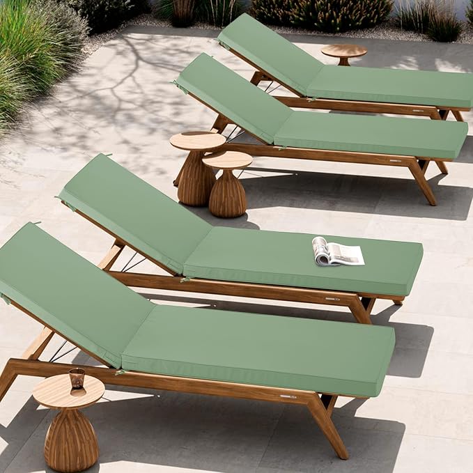 Chaise Lounge Cushion Outdoor, Waterproof and Stain-Resistant Lounge Deck - Image 2