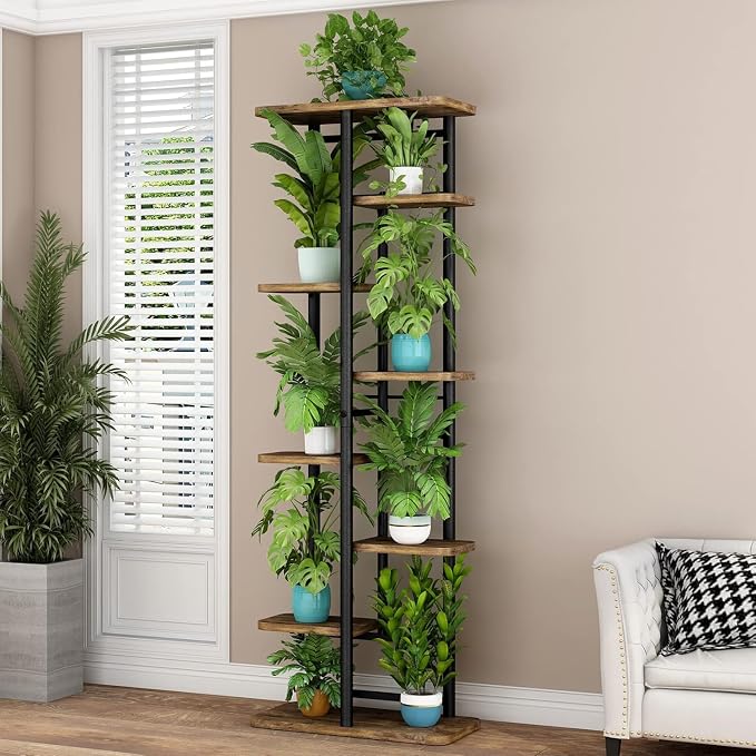 LINZINAR Plant Stand 8 Tier 9 Potted Multiple Flower Pot Holder Shelf Indoor - Image 2