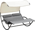 Outsunny Outdoor Double Chaise Rocking Chair, Day Bed Sun Lounger by Outsunny