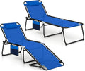 GYMAX Lounge Chair for Outside, 440lbs 27” Oversize Folding Beach Tanning by GYMAX