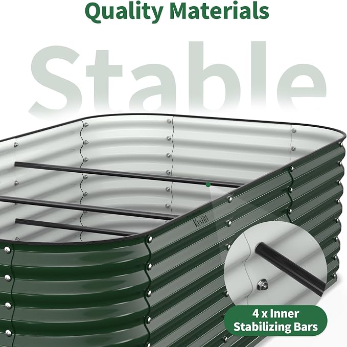 Kesfitt Raised Garden Bed Outdoor, Galvanized Steel Metal Raised Bed Planter - Image 7