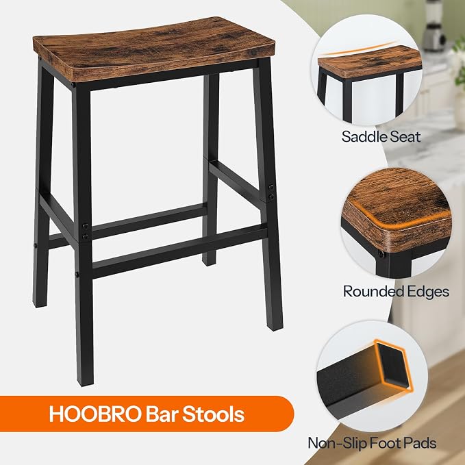 HOOBRO Bar Stools Set of 4, Counter Height Bar Stools, 23.6'' Bar Chairs - Image 5