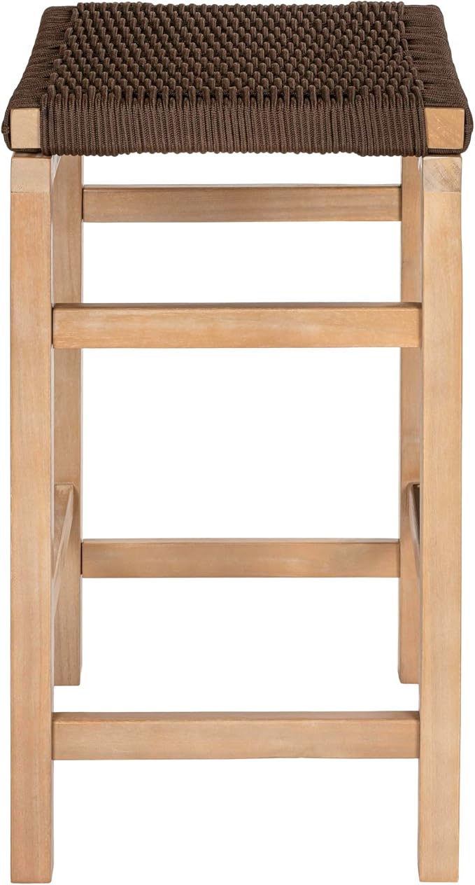 JONATHAN Y CSL1201C-SET2 Armand 25.6" Modern Coastal Backless Acacia Wood - Image 6