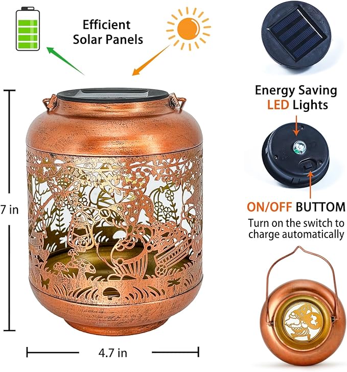 Gnomes Solar Lanterns Outdoor Waterproof, Hanging Solar Lights Gnome Gifts - Image 5