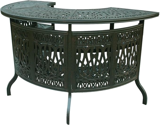 Darlee Elisabeth 75" Patio Bar in Antique Bronze by Unknown