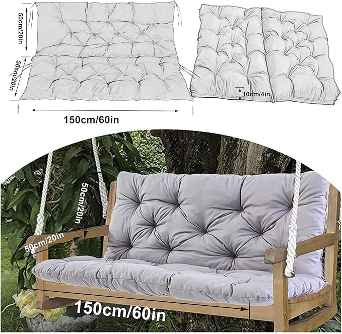 Swing Cushion Replacement Outdoor Porch Waterproof Bench Cushion 2-3 Seater - Image 7