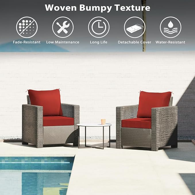 Sundale Outdoor Olefin Deep Seat Cushion, Patio Chair Cushion and Pillow - Image 7