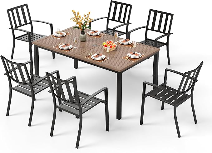 PHI VILLA 7 Pieces Outdoor Dining Set by PHIVILLAThepioneerofcomfortablehouseholdsupplies
