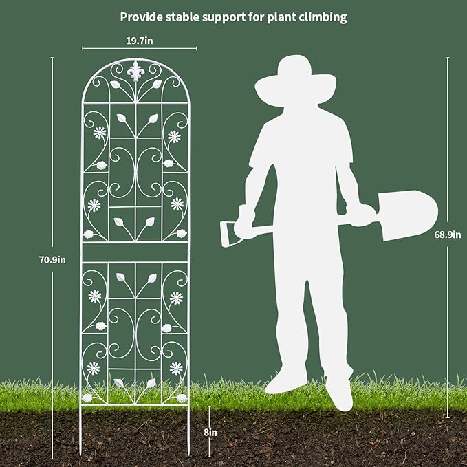 Trellis for Climbing Plants Outdoor, （2 Pack 70.8x19.6-inch）, Generic Metal - Image 5