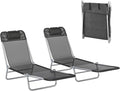 Outsunny 2 Piece Folding Chaise Lounge Chairs, Pool Sun Tanning Chairs by Outsunny