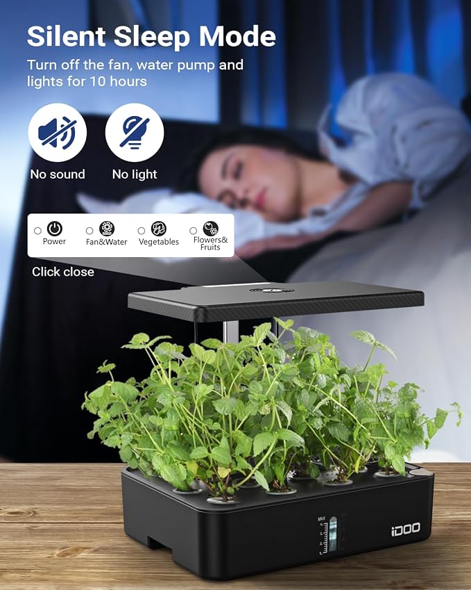iDOO Hydroponics Growing System Kit 12Pods, Indoor Herb Garden System, - Image 10