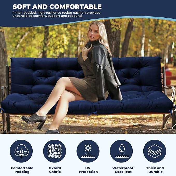 Porch Swing Cushions, Waterproof Swing Cushions Replacement - Image 2