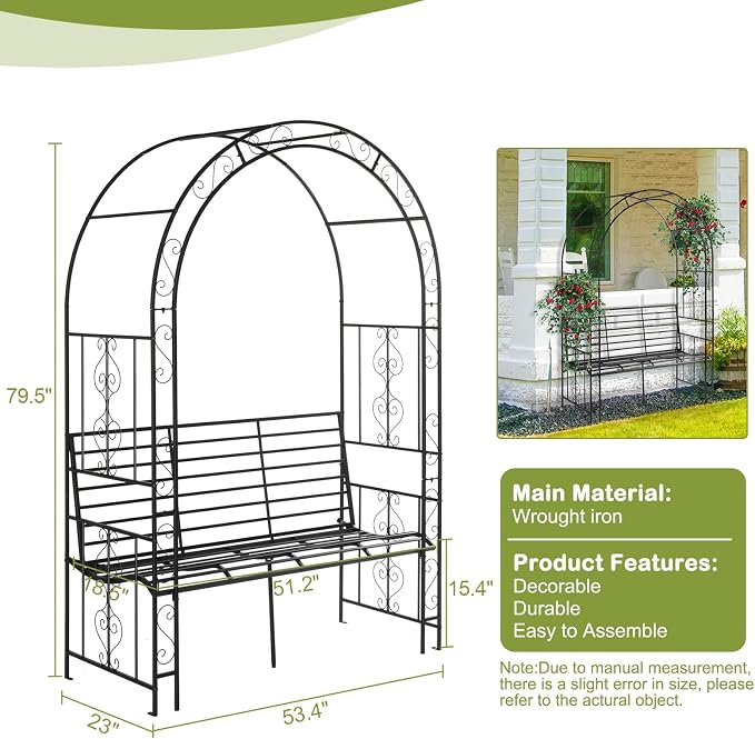 Outvita 7FT Garden Arch Arbor - Image 5