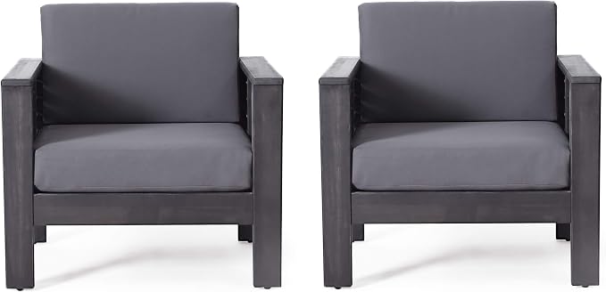 Christopher Knight Home Louver Club Chairs, Dark Gray by ChristopherKnightHome