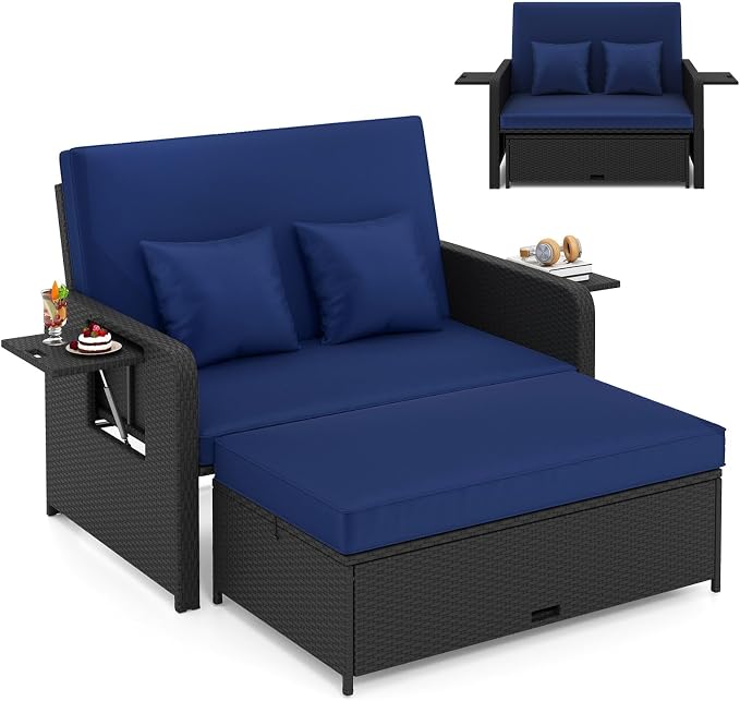 HAPPYGRILL Patio Rattan Wicker Daybed by HAPPYGRILL