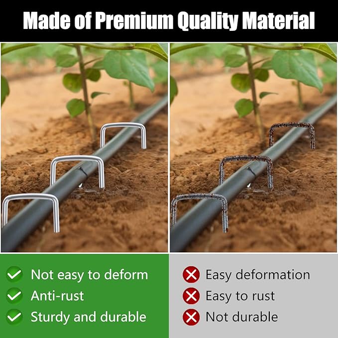FEED GARDEN 6 Inch 300 Pack Galvanized Landscape Staples 11 Gauge Anti-Rust - Image 8