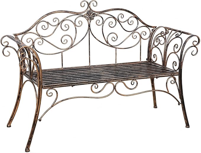 HLC Garden Bench Metal Outdoor Benchs by HLC