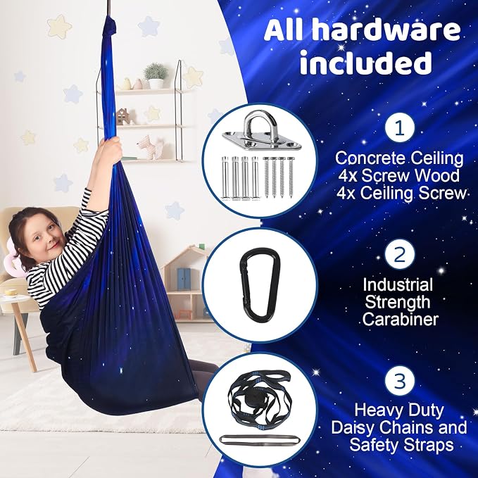 Sensory Swing for Kids Indoor and Outdoor Therapy Cuddle Swing Snuggle Hammock - Image 5