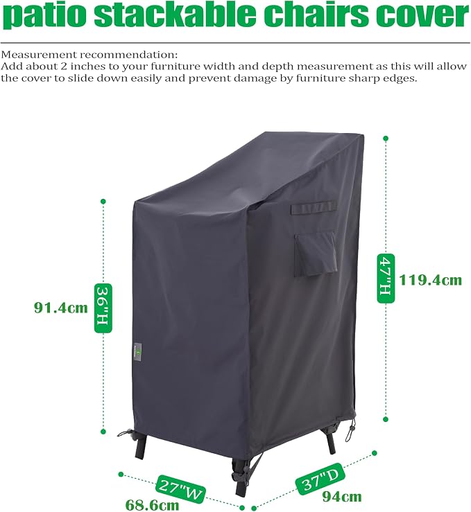 F&J Outdoors Patio Chair Covers, Heavy Duty Waterproof UV Resistant Outdoor - Image 2