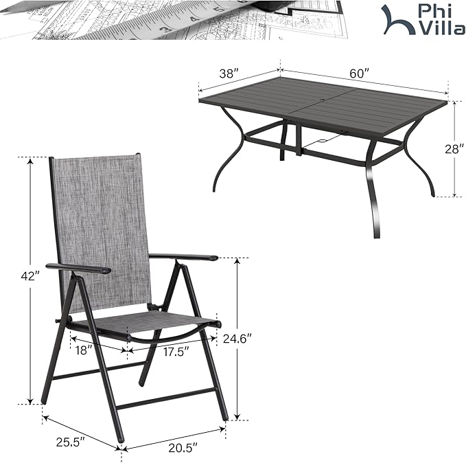 PHI VILLA 7 Piece Patio Dining Set - Image 7