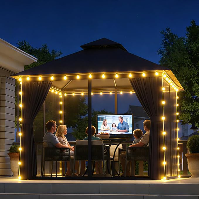 Aoxun Outdoor Gazebo for Patio 8x8 Metal Frame Canopy - Image 5