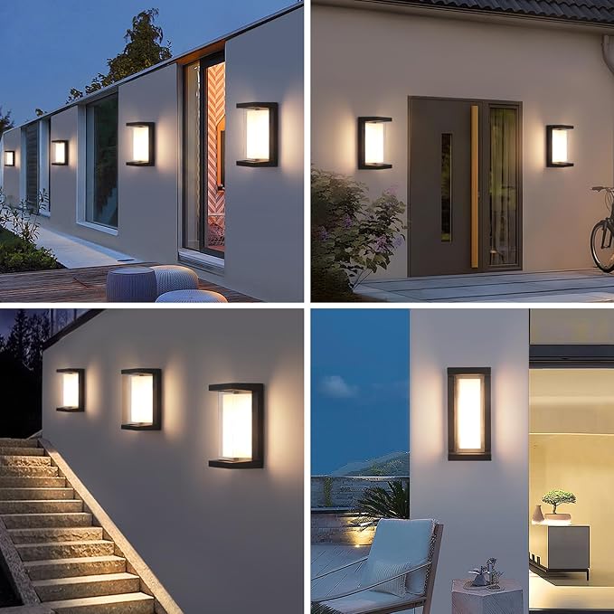24W Outdoor Wall Lights Exterior/Interior LED 3-Color Adjustable 2100LM Sconces - Image 2