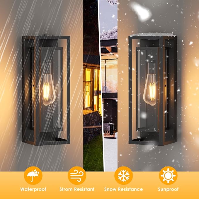 AIBISDO 18In Large Dusk to Dawn Outdoor Wall Light -2 Pack, Waterproof Outdoor - Image 5