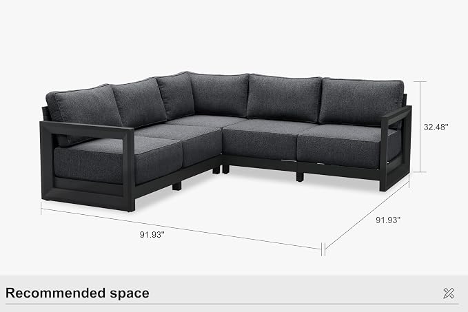 PURPLE LEAF Patio Furniture Set L-Shaped Outdoor Couch - Image 9