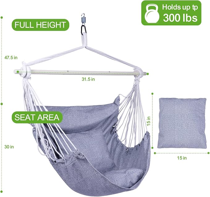 Backyard Expressions Hanging Hammock Chair Swing - Image 7