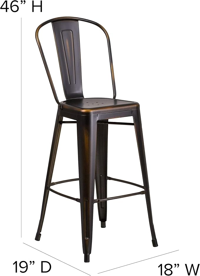 EMMA + OLIVER Commercial Grade 30" H Distressed Copper Metal Indoor-Outdoor - Image 2