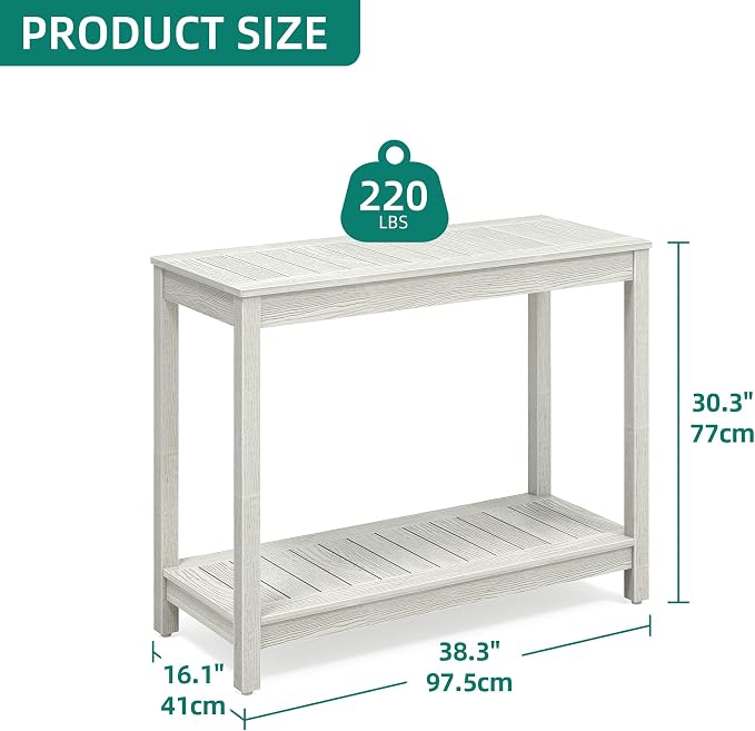 YITAHOME 38.3" Patio Bar Table Entry Console Table, 2-Shelf HIPS Indoor Outdoor - Image 3