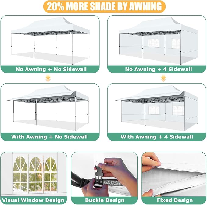 COBIZI 10x20 Pop Up Canopy Tent - Image 7