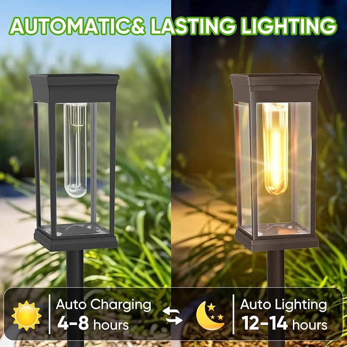 2 Pack Solar Pathway Lights Outdoor, IP65 Waterproof - Image 6