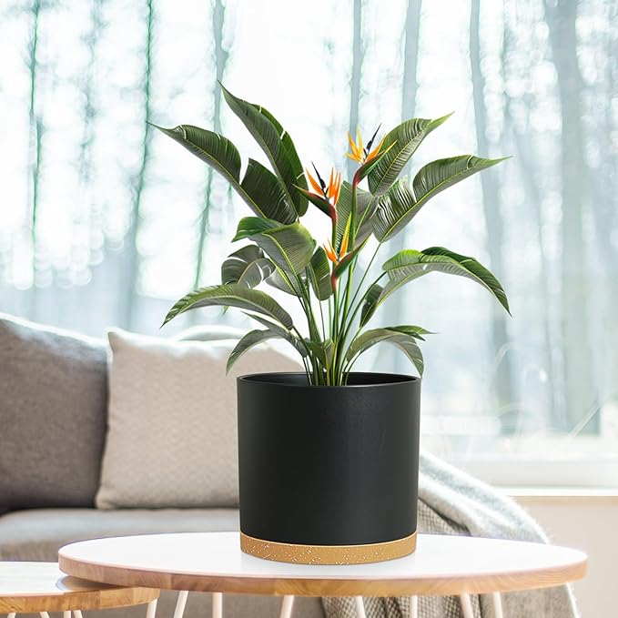 8 Inch Cylinder Plant Pots for Indoor Outdoor Plants, Medium Deep Flower Pots - Image 6