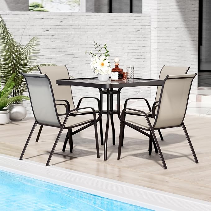TLSUNNY Patio Dining Set 5 Pieces, All Weather Outdoor Furniture W/30"X 30" - Image 9