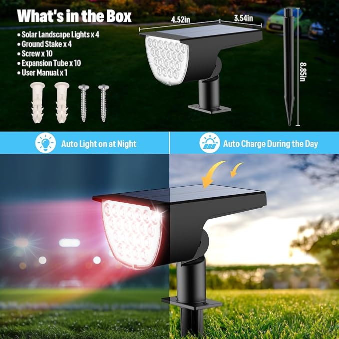 Solar Multicolor Lights Waterproof IP65, 8 Lighting Modes Solar Spot Lights - Image 6