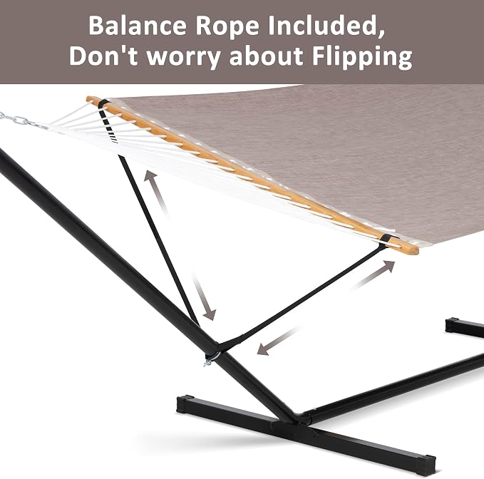 SUNCREAT Portable Hammock with Stand Included, Stand Alone Backyard Hammock - Image 3
