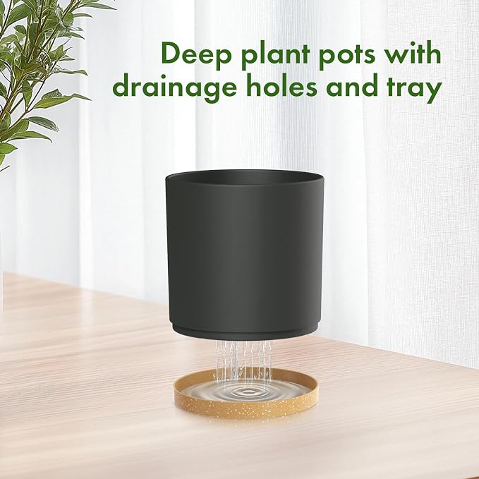 8/7/6 inch Flower Pots, 3 Pack Cylinder Plant Pots - Image 4