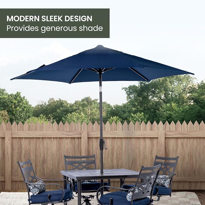 Hanover Montclair 9' Market Outdoor Umbrella, All-Weather, Crank Lever - Image 7