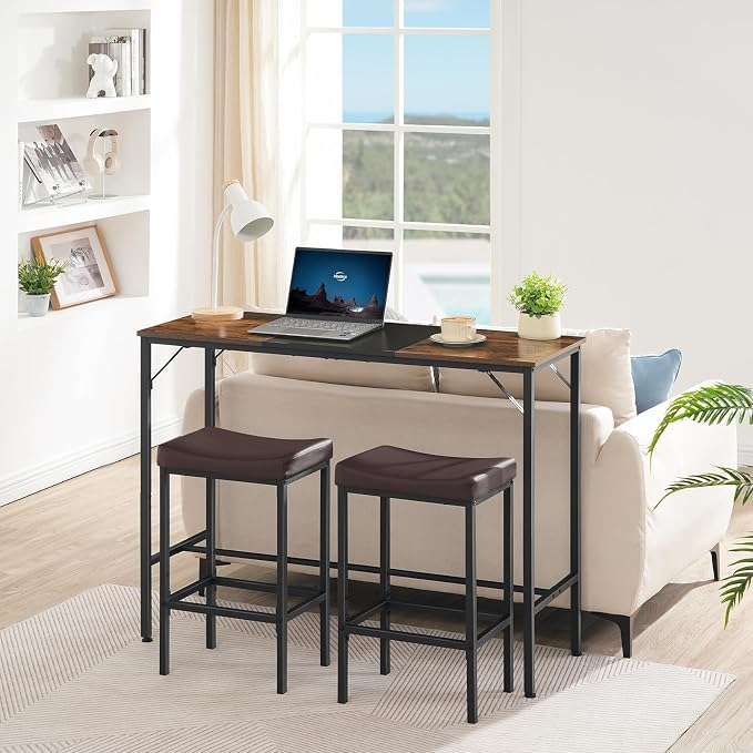 HOOBRO Bar Table, 47.1" Rectangular Pub Table, Tall Counter Height, Long Bar - Image 4